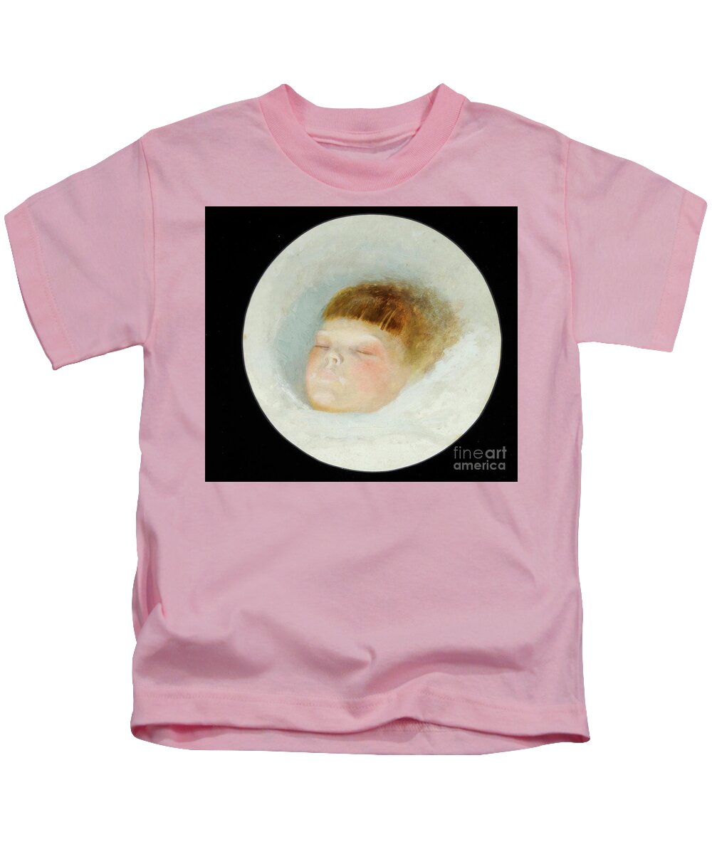 Art Kids T-Shirt featuring the painting Head Of Gertrude Grimshaw, 1874 by John Atkinson Grimshaw