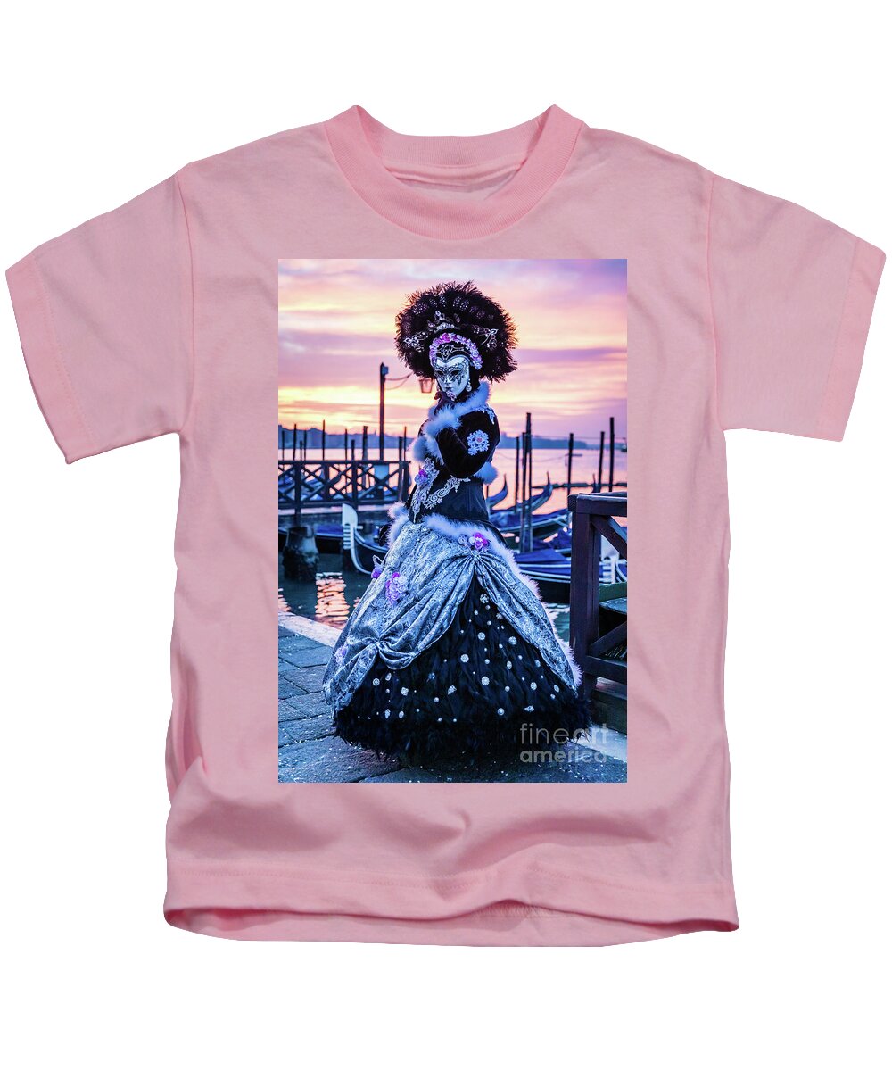Carnival Kids T-Shirt featuring the photograph Lady in black by Lyl Dil Creations