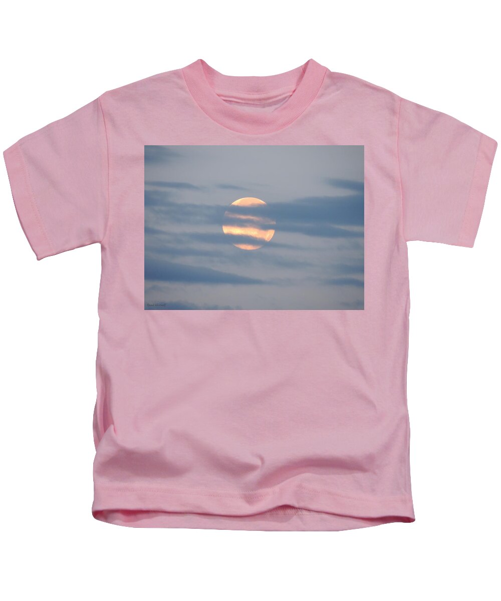 Moon Kids T-Shirt featuring the photograph Moonset 7-2-2015 by Enaid Silverwolf