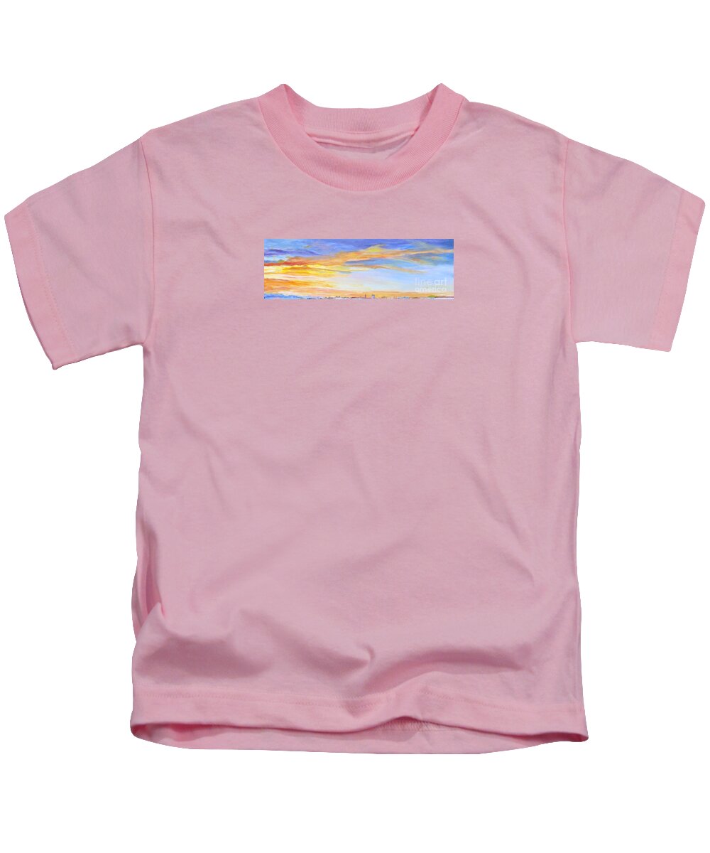Sunset Kids T-Shirt featuring the painting Mortal by Kate Conaboy