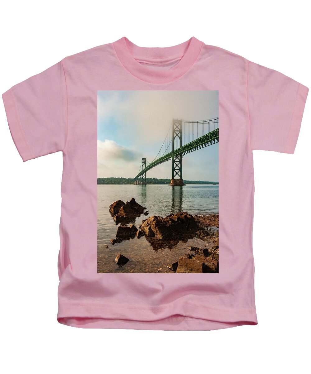 Providence Kids T-Shirt featuring the photograph Mount Hope Bridge III Color by David Gordon