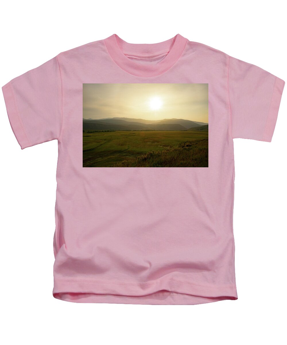Mountain Kids T-Shirt featuring the photograph Mountains at Dawn by Nicole Lloyd