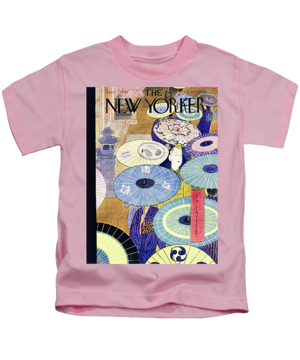 Illustration Kids T-Shirt featuring the painting New Yorker June 7, 1947 by Rea Irving