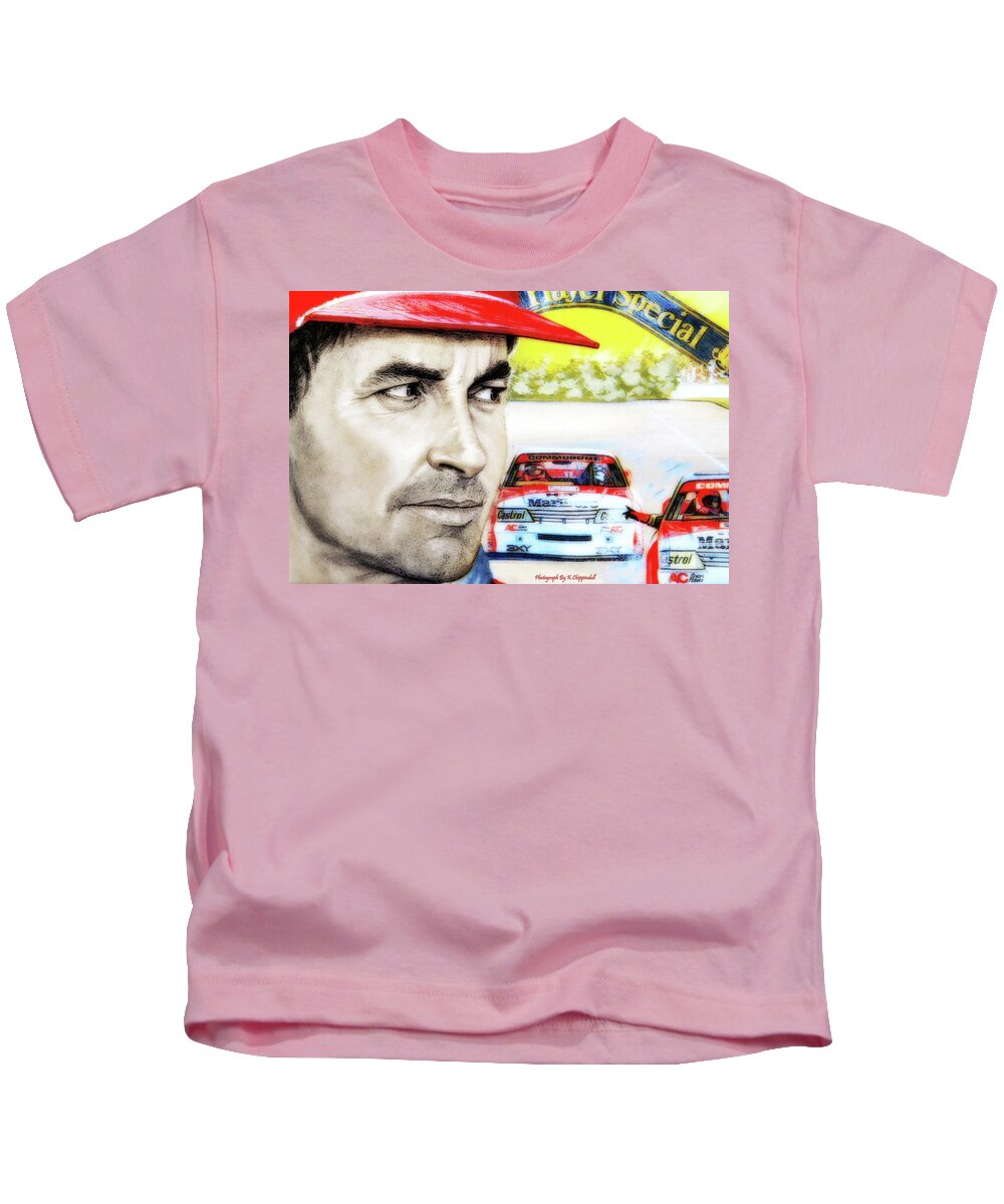 Peter Brock Kids T-Shirt featuring the digital art Peter Brock 051 by Kevin Chippindall