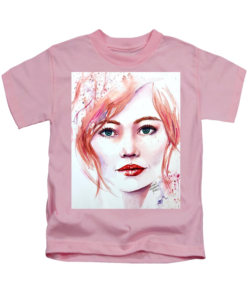 Goddess Kids T-Shirt featuring the painting Seeing Beyond by Michal Madison