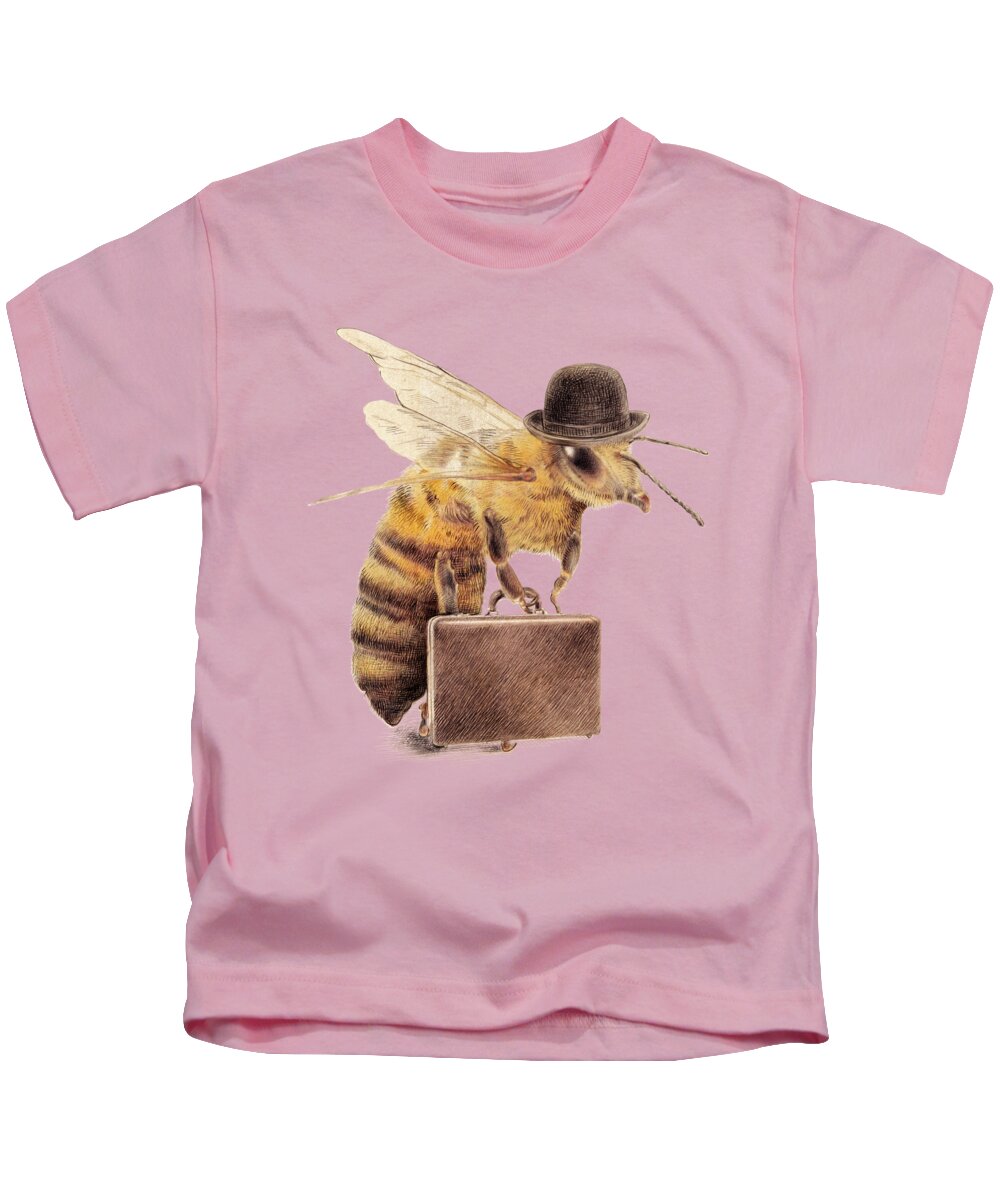 Bee Kids T-Shirt featuring the drawing Worker Bee by Eric Fan