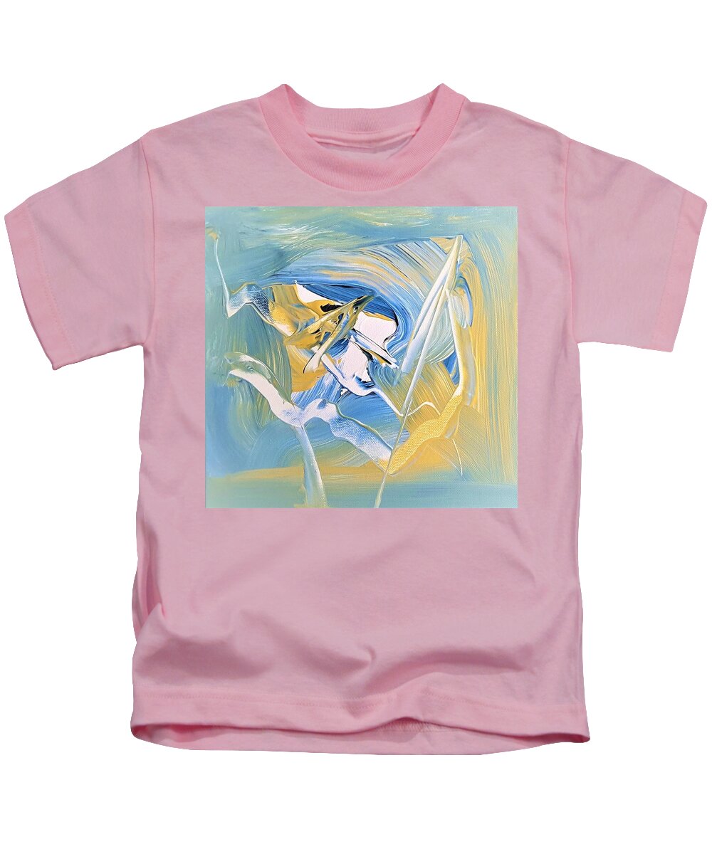  Kids T-Shirt featuring the painting Free Play #1 by Dick Richards