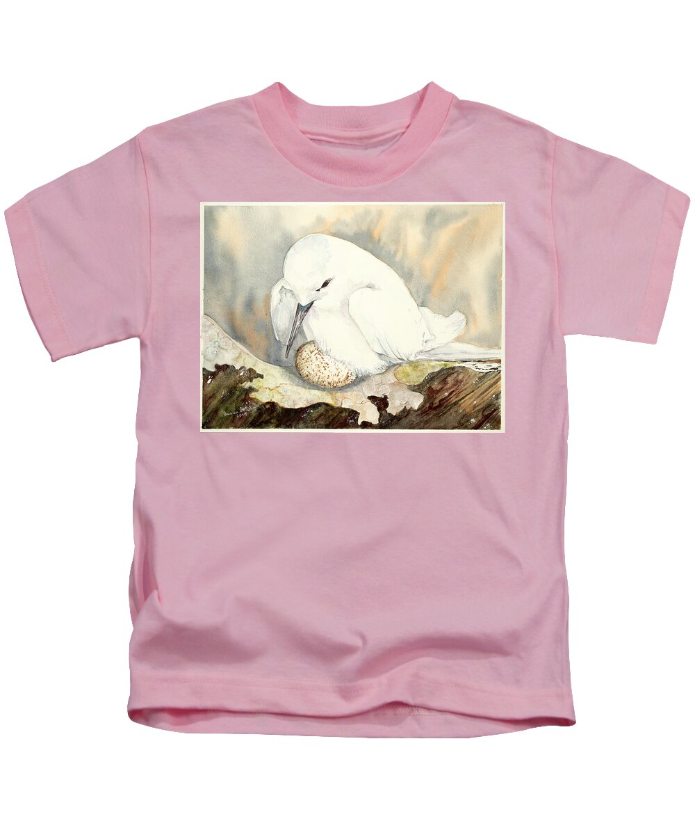 Tern Kids T-Shirt featuring the painting A Mother's Love by Barbara F Johnson