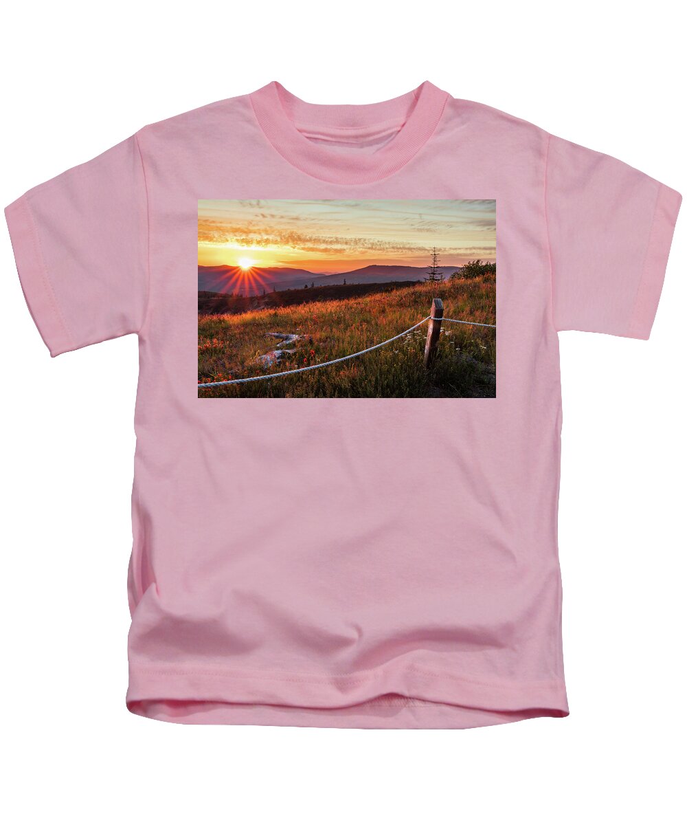 Sunset Kids T-Shirt featuring the photograph A Warm Light by Laura Roberts