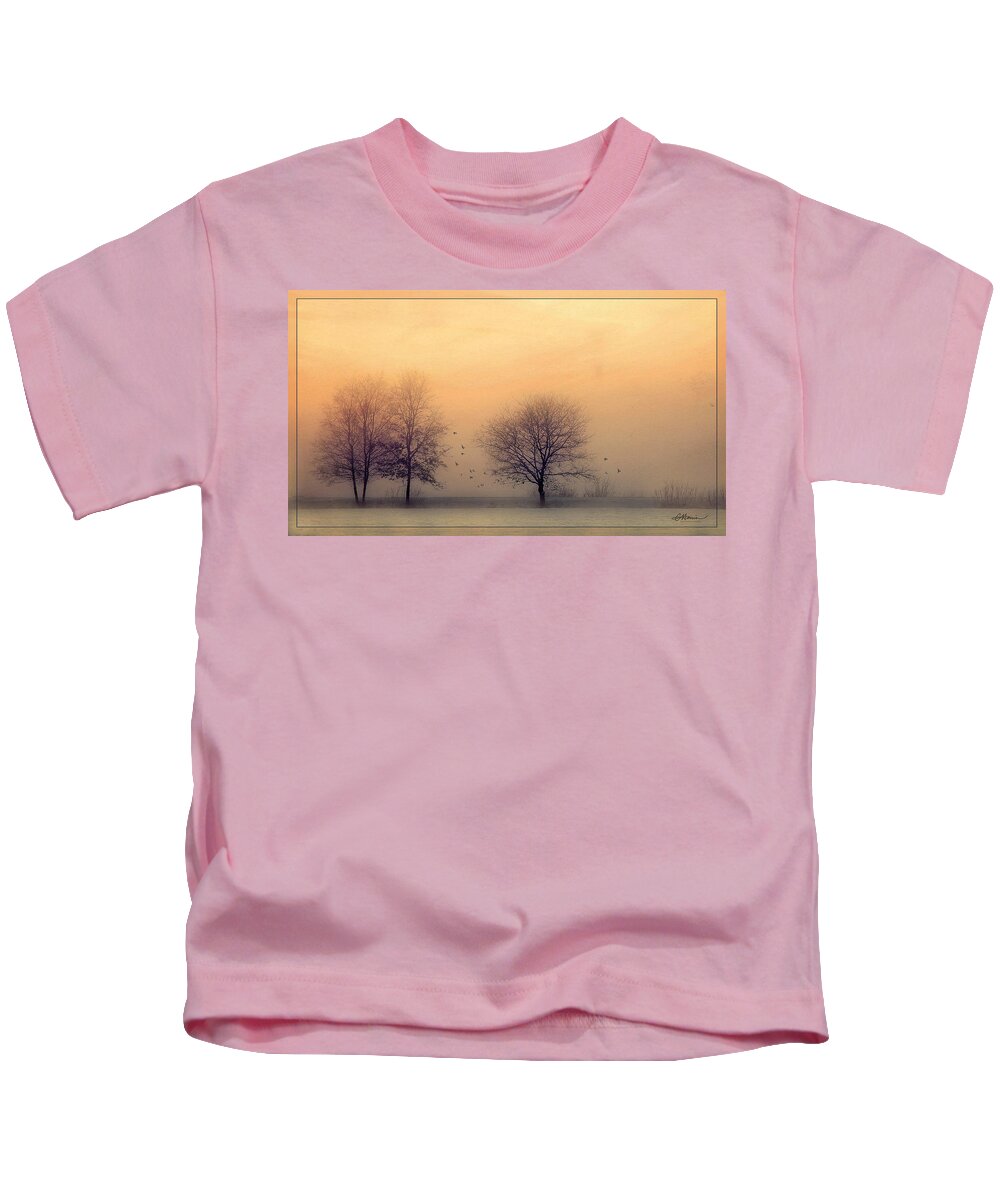 Winter Kids T-Shirt featuring the digital art A Winter Sunset by Cindy Collier Harris