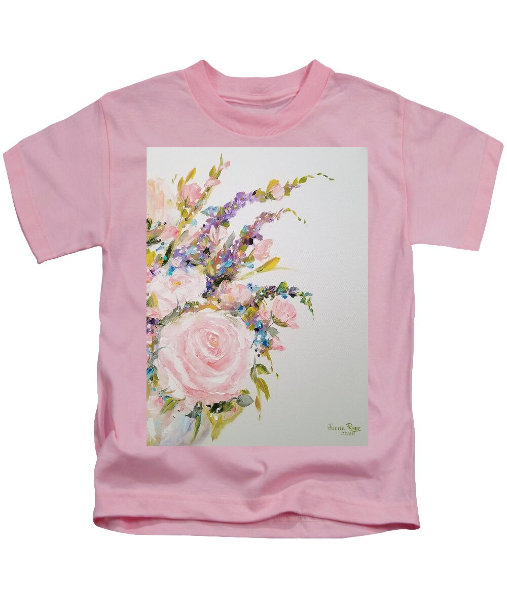 Flowers Kids T-Shirt featuring the painting April's Pearls right by Judith Rhue