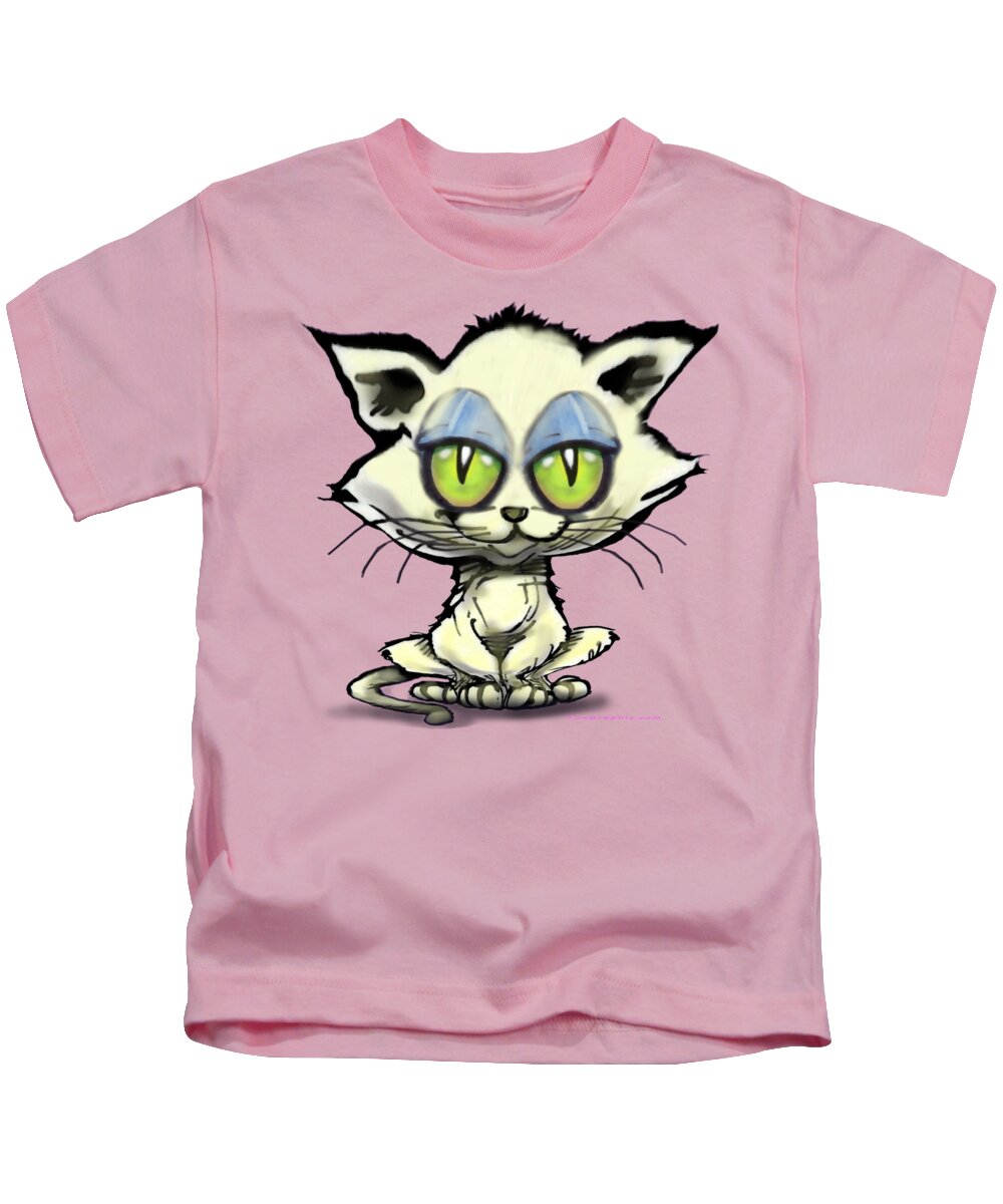 Kitten Kids T-Shirt featuring the digital art Kitten #1 by Kevin Middleton