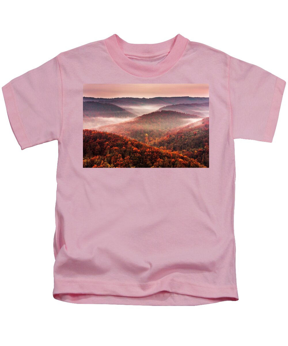 Bulgaria Kids T-Shirt featuring the photograph Autumn Fogs by Evgeni Dinev