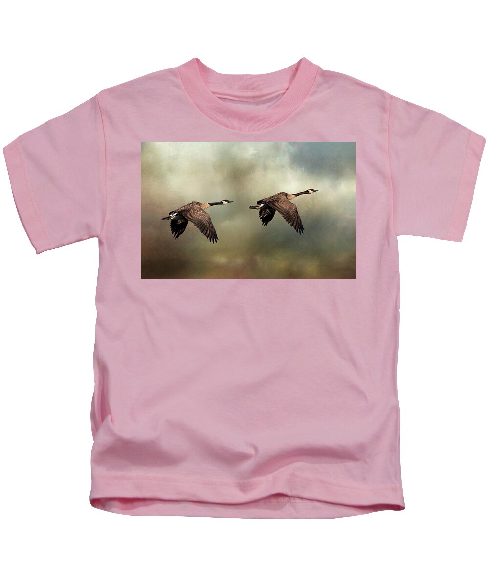Autumn Kids T-Shirt featuring the photograph Autumn Geese by Al Mueller