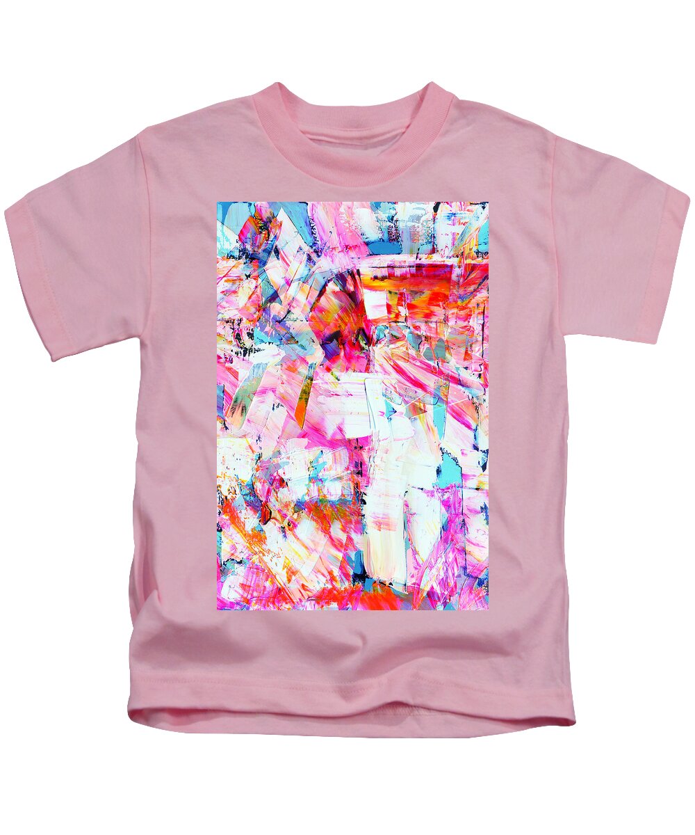Abstract Kids T-Shirt featuring the digital art Azure Field 2 by Minor Details