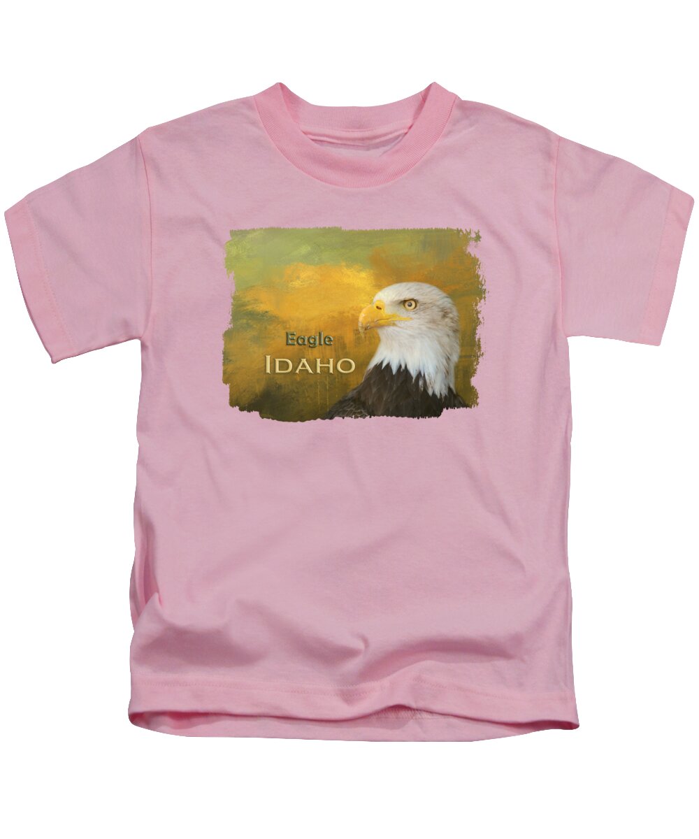 Idaho Kids T-Shirt featuring the mixed media Bald Eagle Eagle Idaho by Elisabeth Lucas