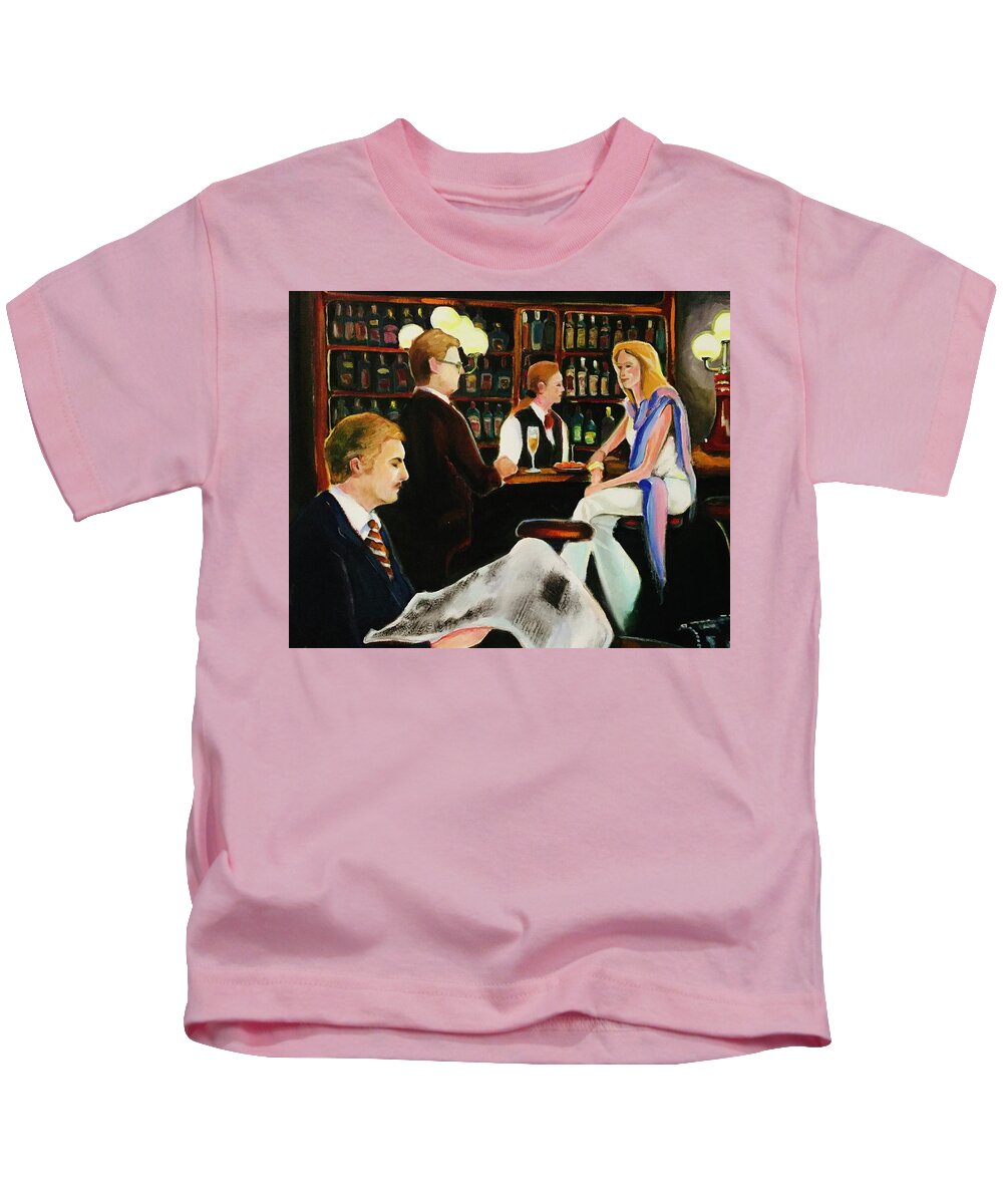 Bar Kids T-Shirt featuring the painting Bar by Lana Sylber