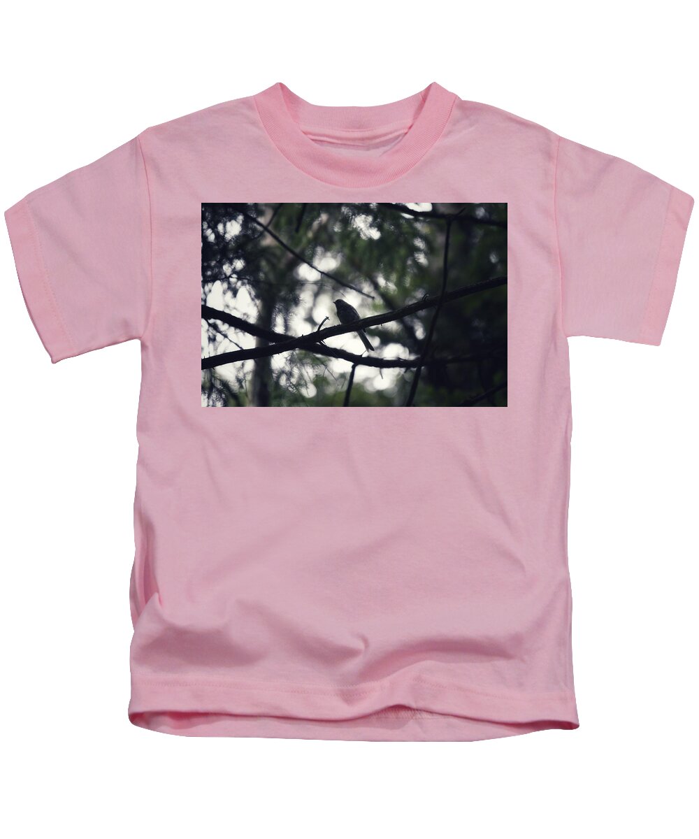 Bird Kids T-Shirt featuring the photograph Bird at Dusk by Evan Foster