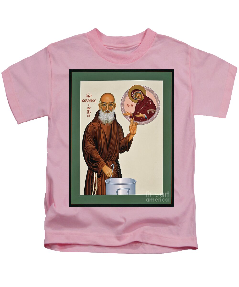  Fr. Solanus Casey The Healer Kids T-Shirt featuring the painting Blessed Fr. Solanus Casey the Healer 038 by William Hart McNichols