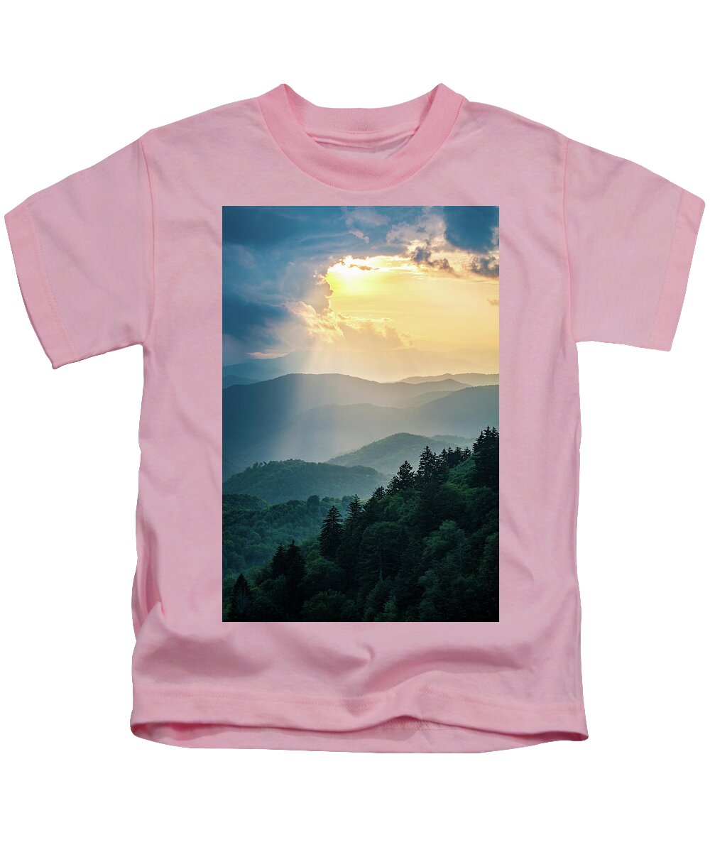 Outdoors Kids T-Shirt featuring the photograph Blue Ridge Parkway NC From Above by Robert Stephens