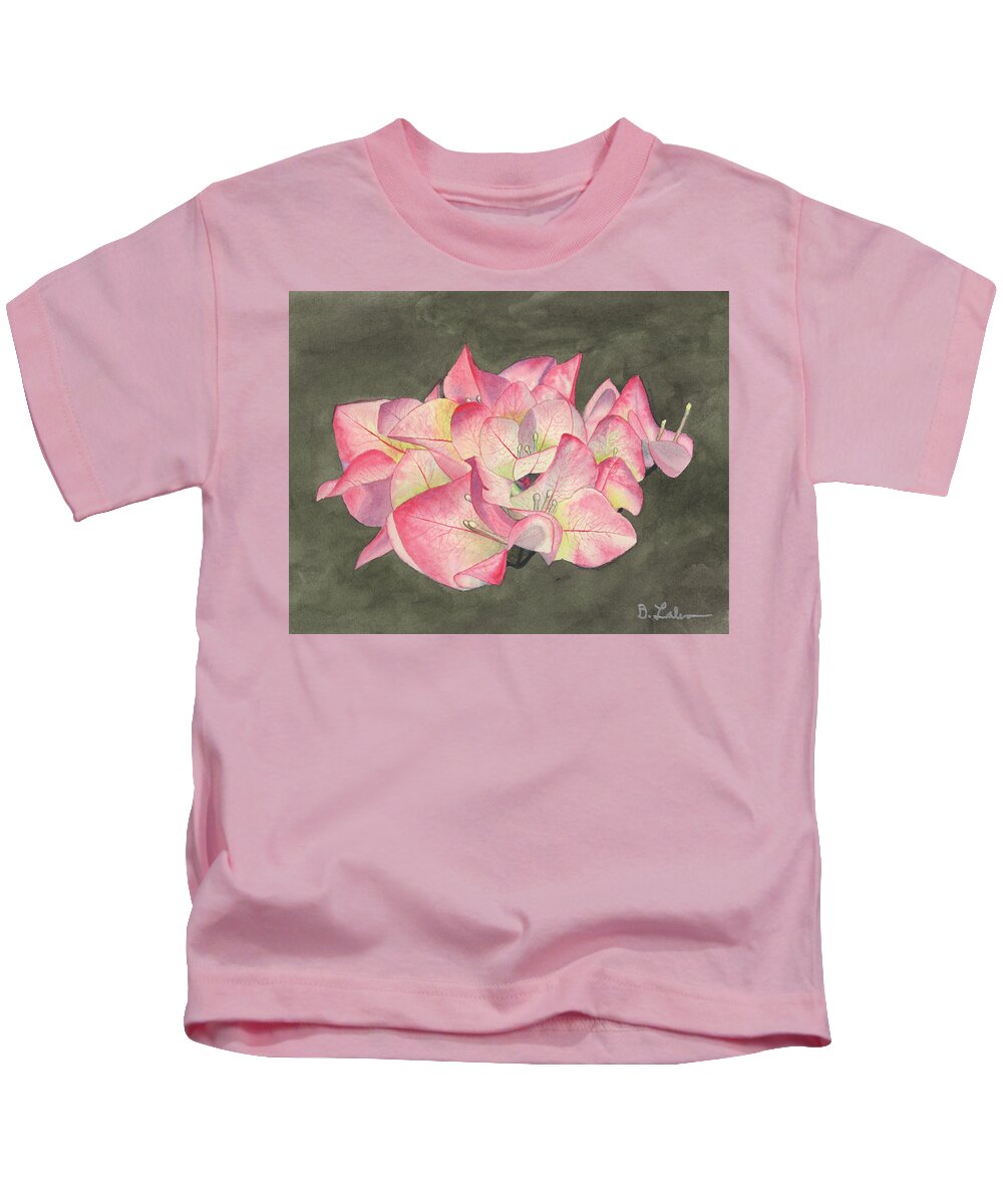Bougainvillea Kids T-Shirt featuring the painting Bougainvillea by Bob Labno