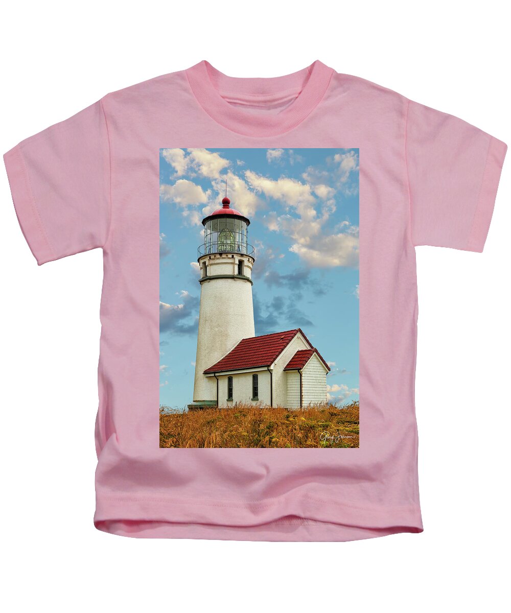 Cape-blanco-lighthouse Kids T-Shirt featuring the photograph Cape Blanco Lighthouse by Gary Johnson