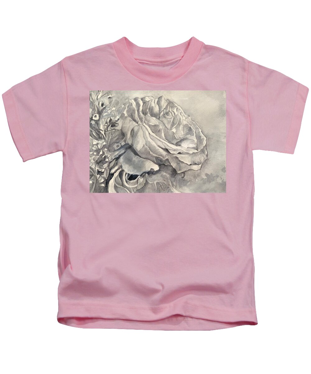 White Rose Kids T-Shirt featuring the painting Celebration of Life by Juliette Becker