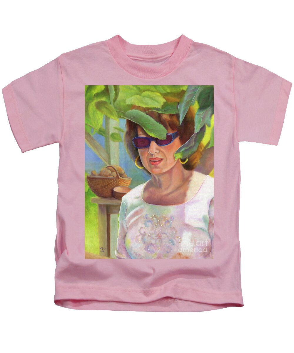 Portrait Kids T-Shirt featuring the painting Dianne by Marlene Book