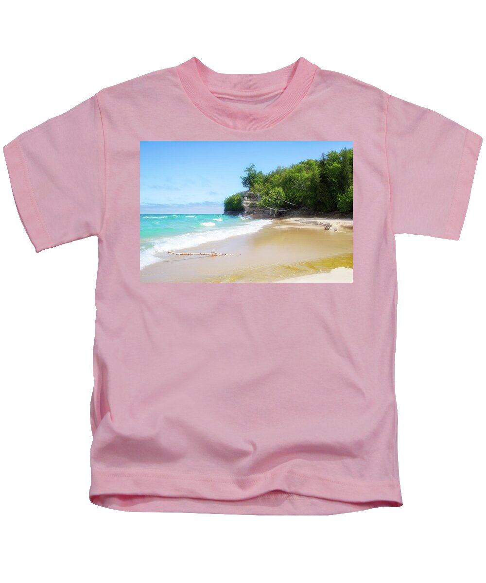Day Kids T-Shirt featuring the photograph Chapel Beach on Lake Superior by Robert Carter