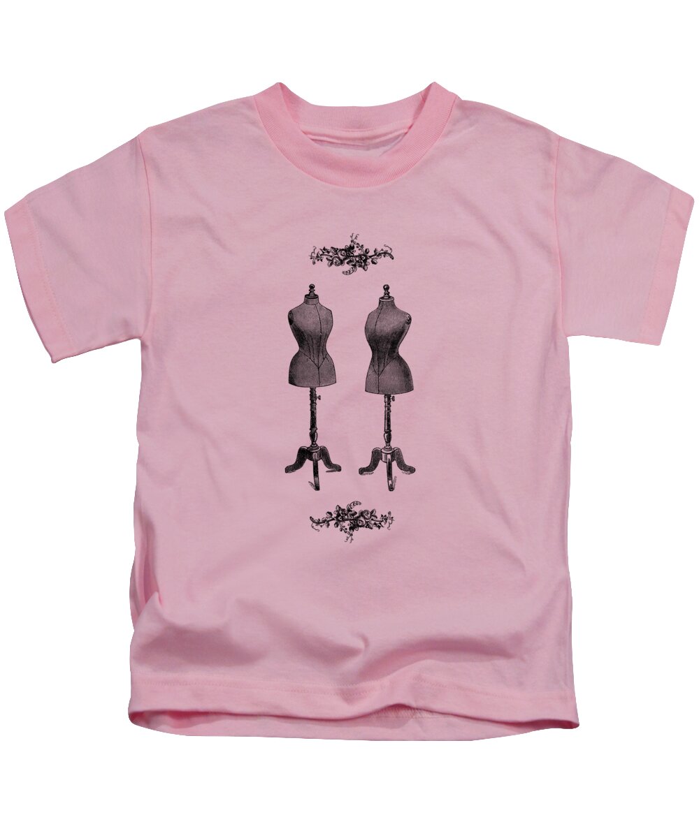 Dressmaker Kids T-Shirt featuring the digital art Fashion Studio by Madame Memento