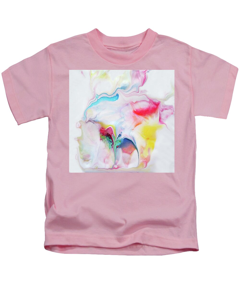 Small Bright Colors Abstract Nature Kids T-Shirt featuring the painting Find A Way by Deborah Erlandson