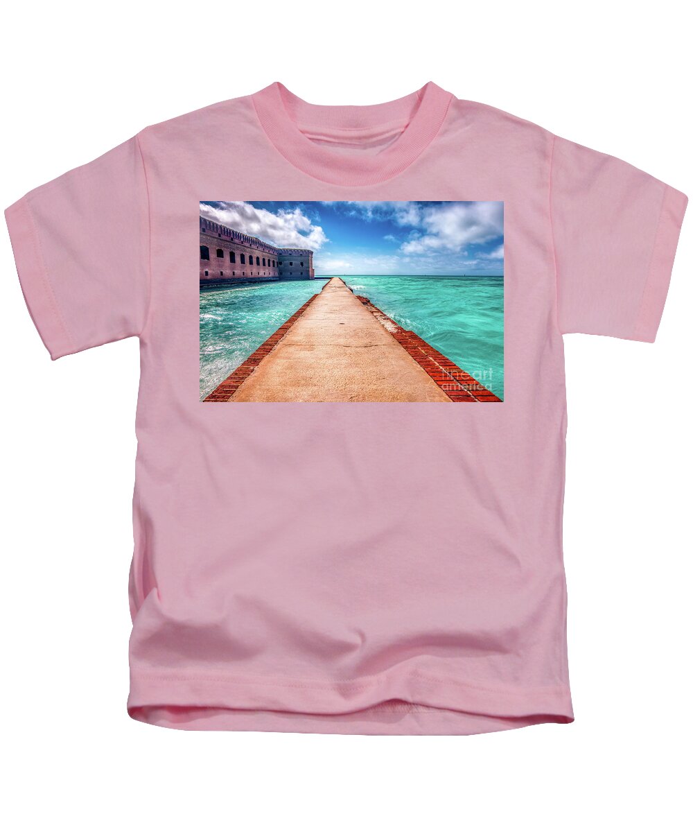 Water Kids T-Shirt featuring the photograph Fort Jefferson Moat by Bill Frische