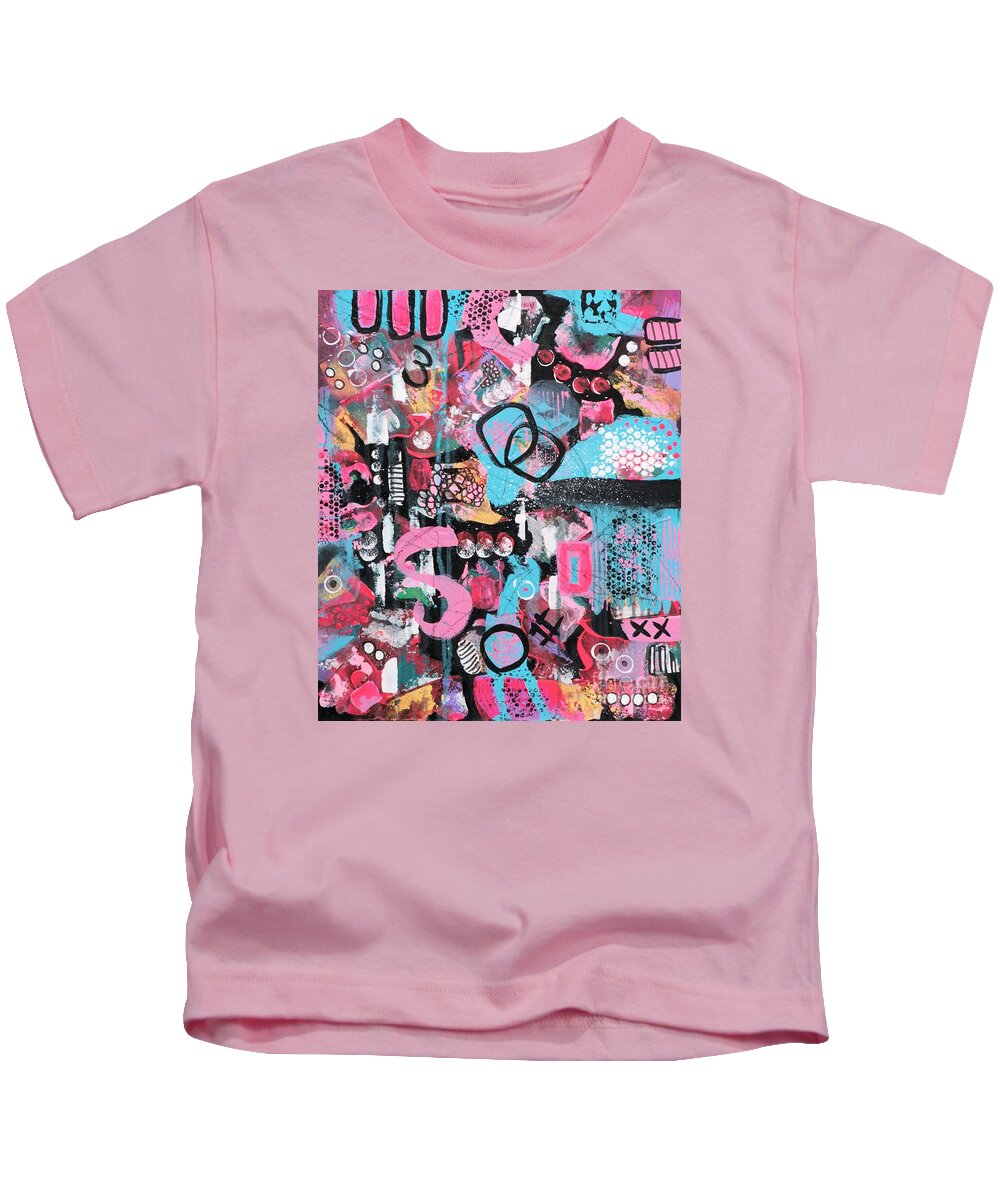 Colorful Abstract Kids T-Shirt featuring the painting As I Woke by Jean Clarke