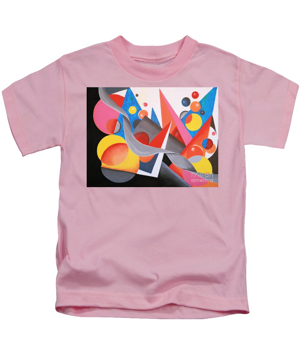 Brilliant Color Kids T-Shirt featuring the painting Happy by Jean Clarke