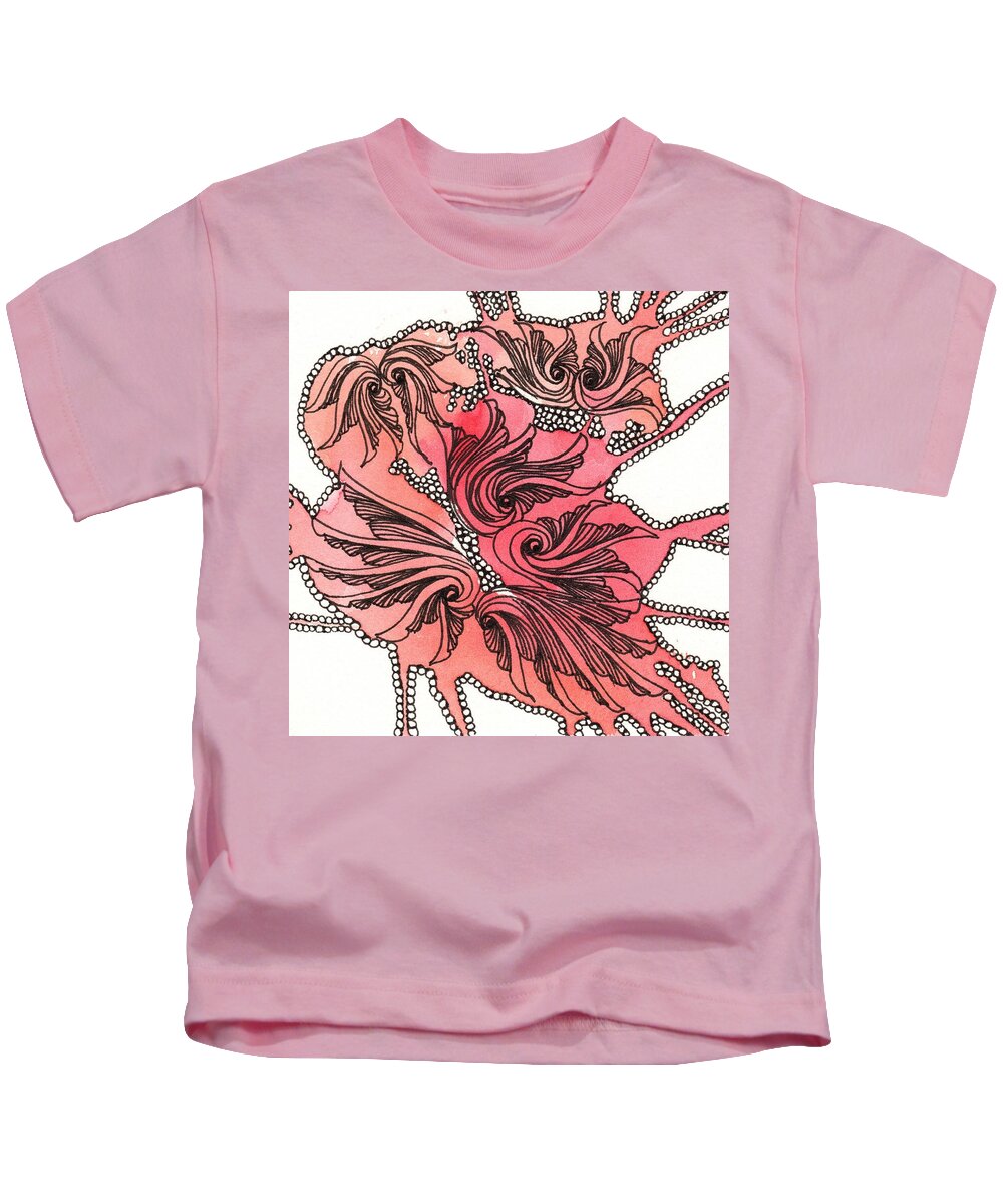 Zentangle Kids T-Shirt featuring the drawing Just Wing It by Jan Steinle