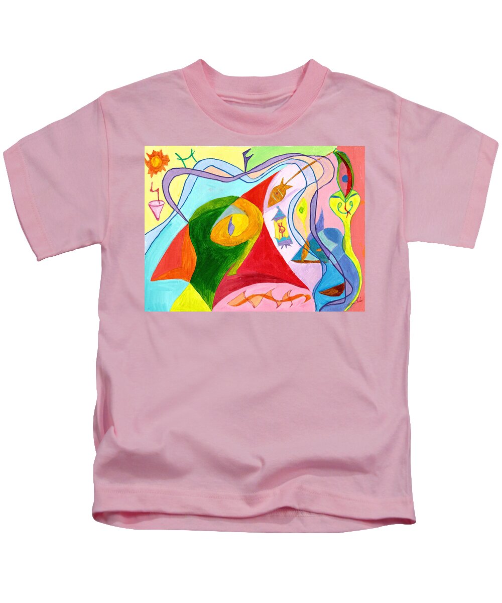 Light Kids T-Shirt featuring the painting Karma Vanquishing Vel by B Aswin Roshan