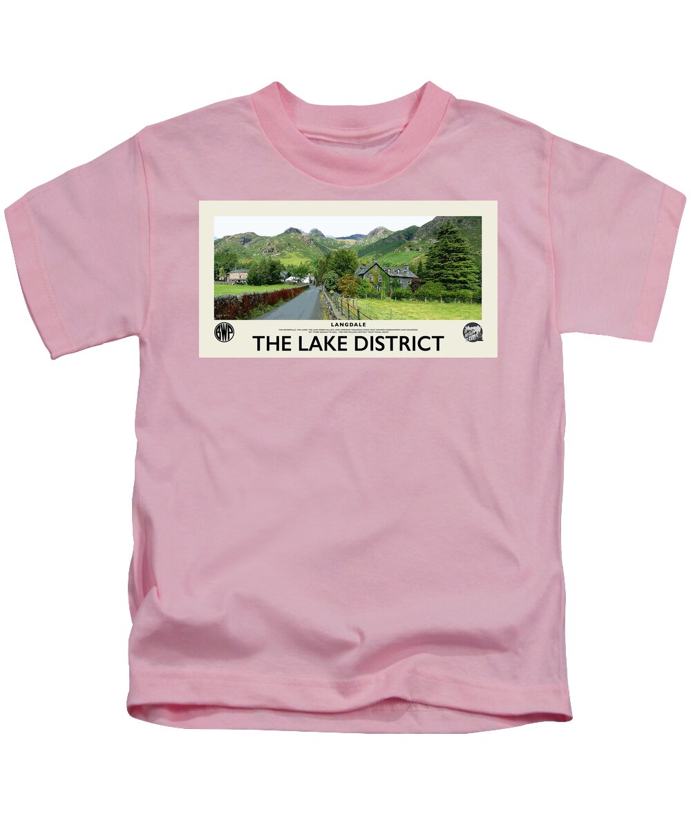 Langdale Kids T-Shirt featuring the photograph Langdale Lake District Destination Cream Railway Poster by Brian Watt