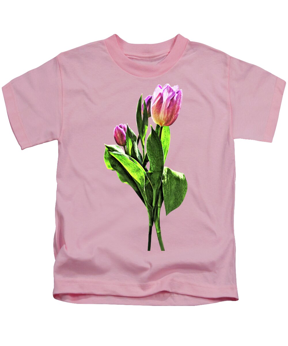 Tulip Kids T-Shirt featuring the photograph Lovely Pale Pink Tulips by Susan Savad