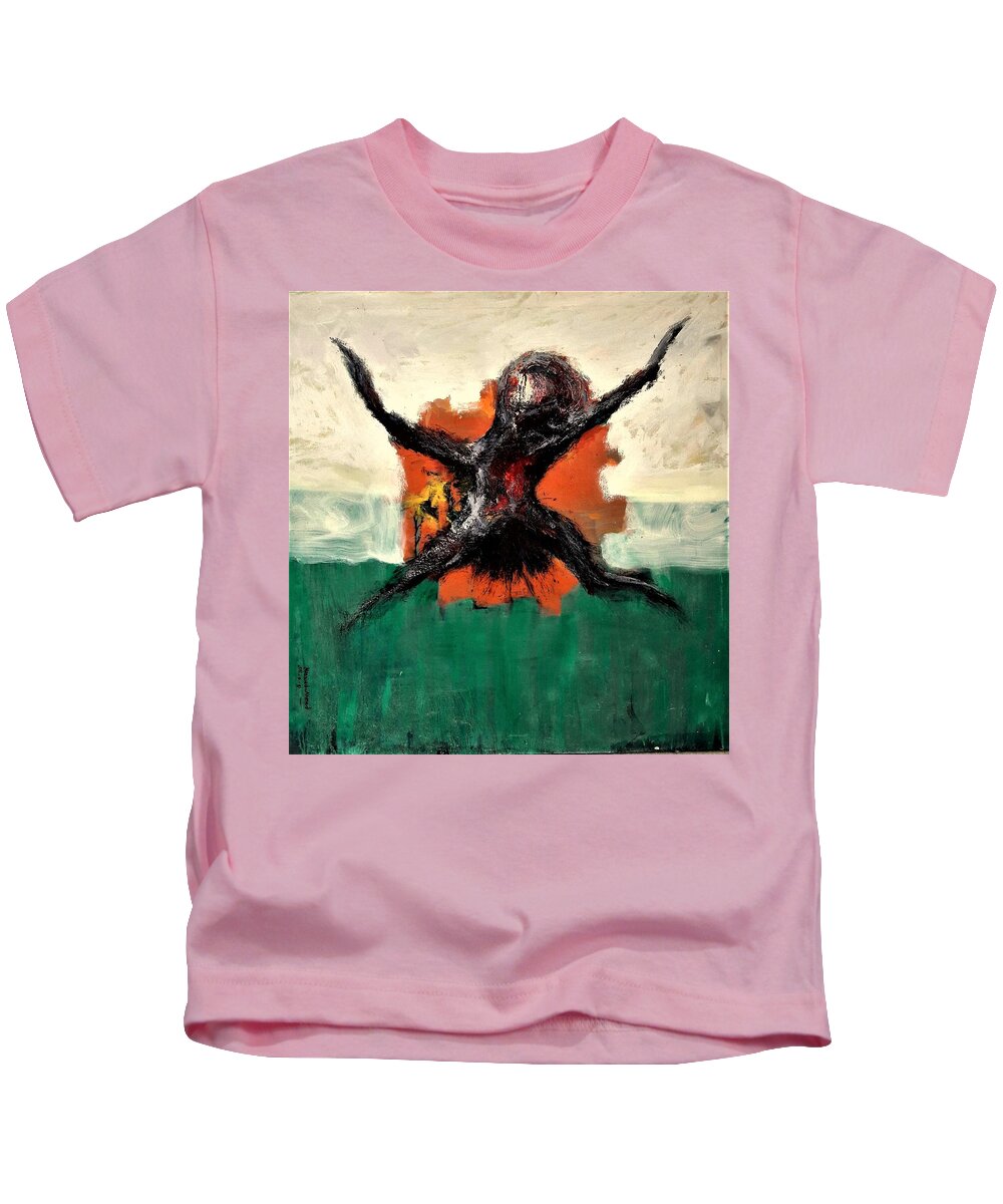 Abstract Kids T-Shirt featuring the painting MA3-Massoud Ahmed by Massoud Ahmed