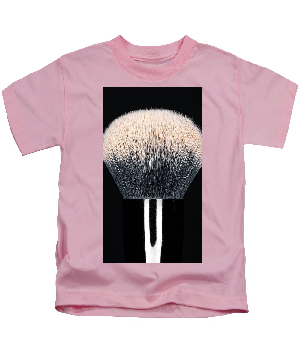 Brush Kids T-Shirt featuring the photograph Makeup Brush Pink 2 by Amelia Pearn