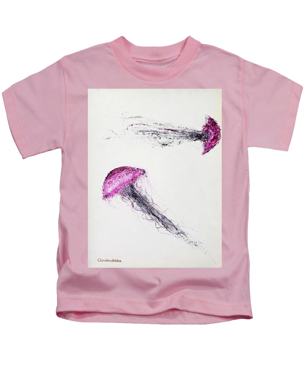 Abstract Kids T-Shirt featuring the painting Misdirection by Christine Bolden