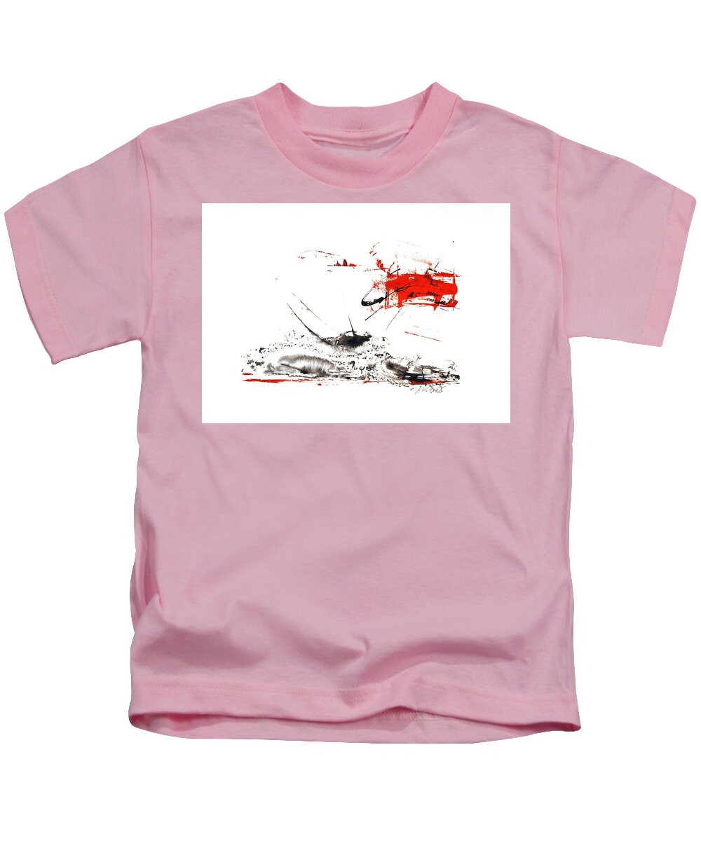 Mushin Kids T-Shirt featuring the painting Mushin - No MInd- #15 by Dick Richards