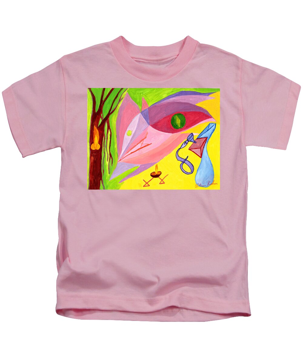 Energy Kids T-Shirt featuring the painting Nectar Of Creation by B Aswin Roshan