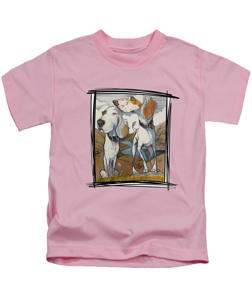 Odell Kids T-Shirt featuring the drawing Odell 5284 by John LaFree