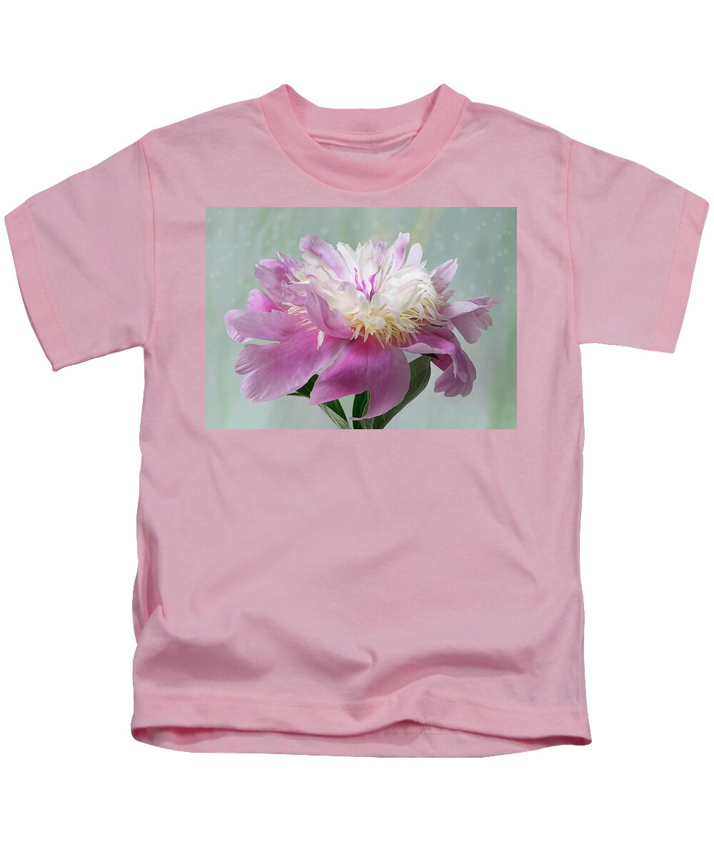 Flower Kids T-Shirt featuring the photograph Pink and White Peony by Patti Deters