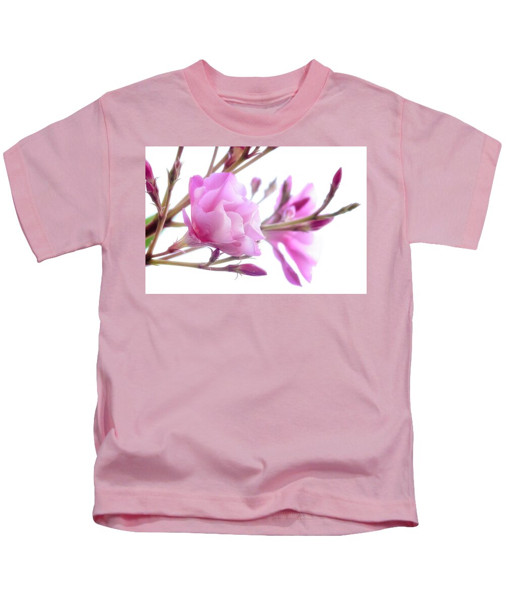 Flowers Kids T-Shirt featuring the photograph Pink Oleander 2021 by Wolfgang Stocker