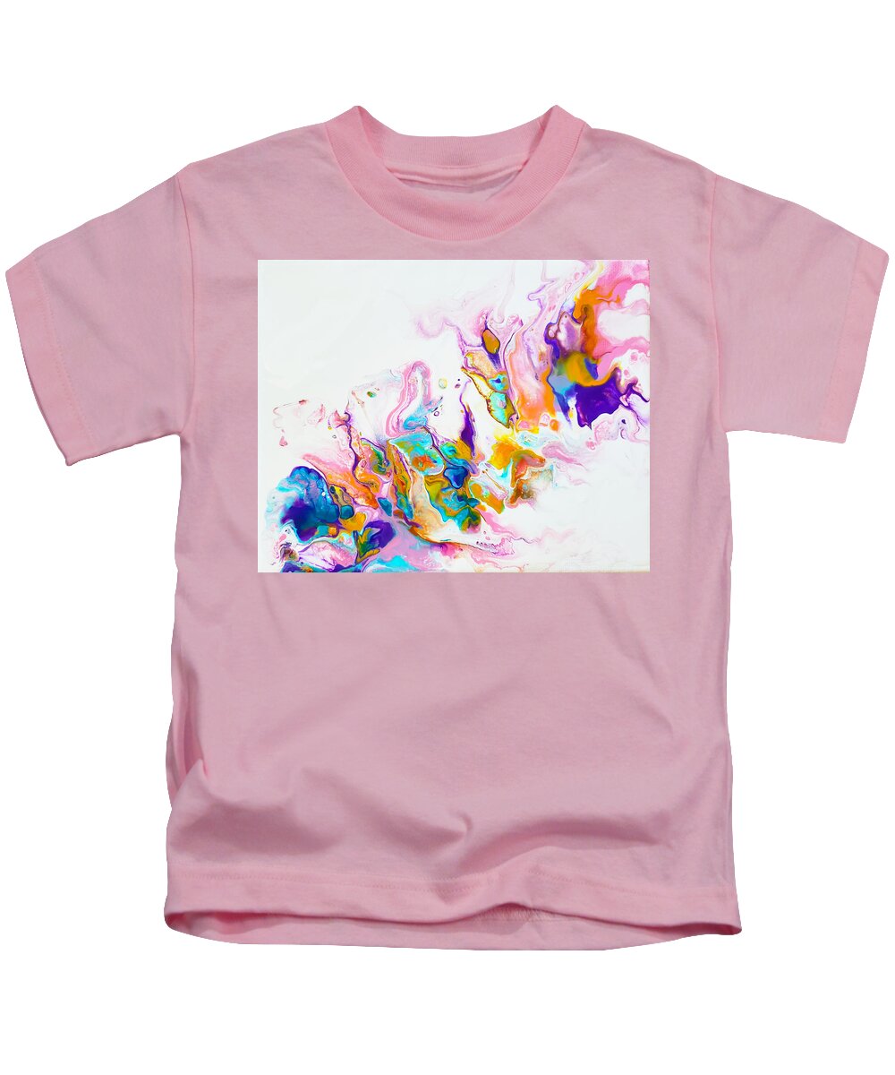 Abstract Kids T-Shirt featuring the painting Reef Butterflies by Christine Bolden