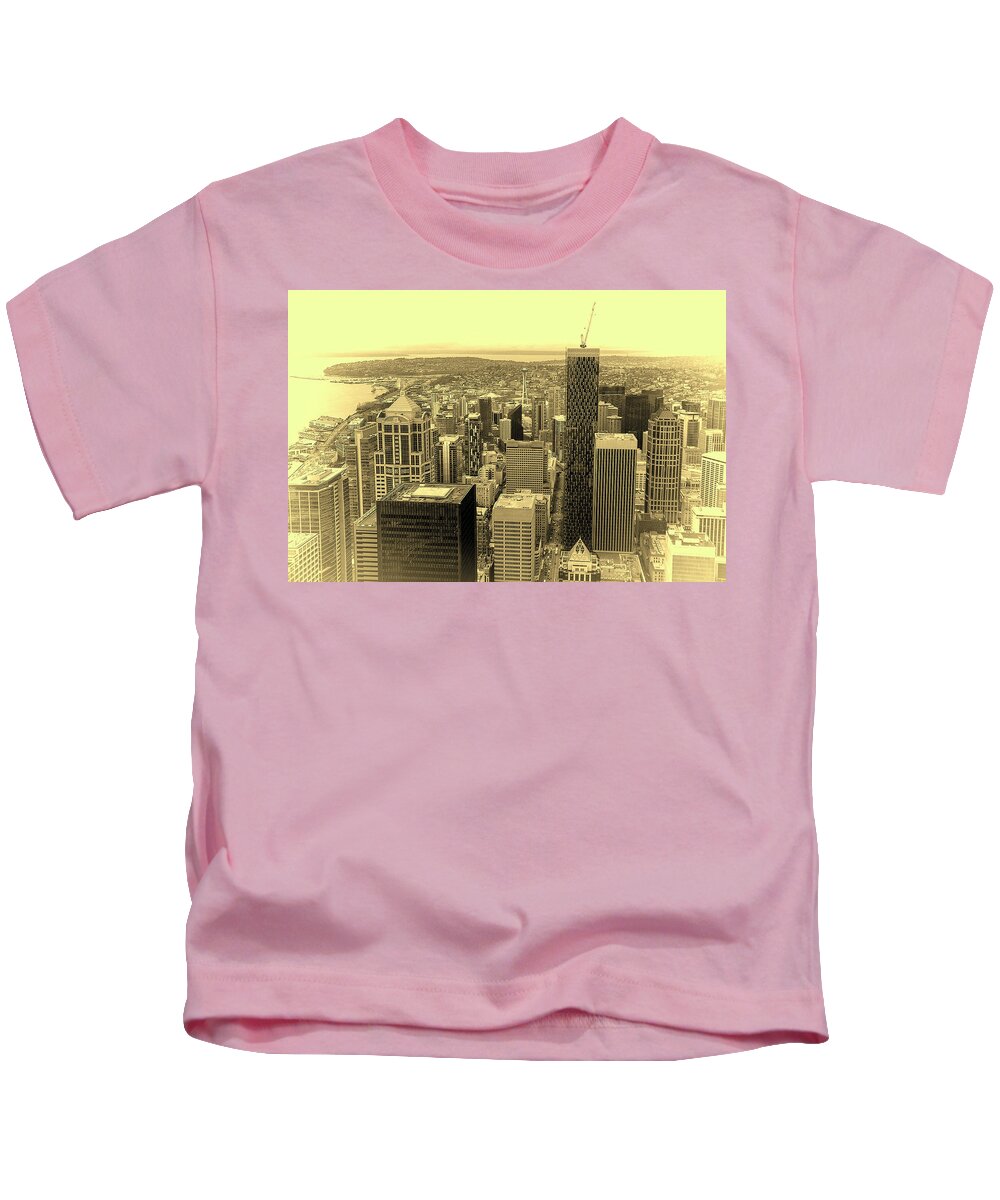 Seattle Kids T-Shirt featuring the photograph Seattle City Scene II by Cathy Anderson