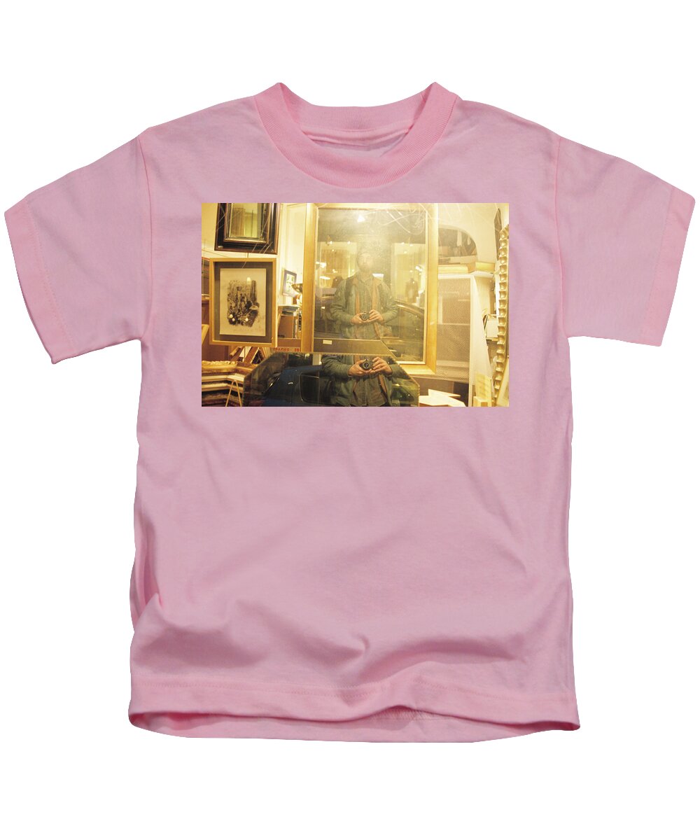 Autoportrait Kids T-Shirt featuring the photograph Self capture by Barthelemy De Mazenod