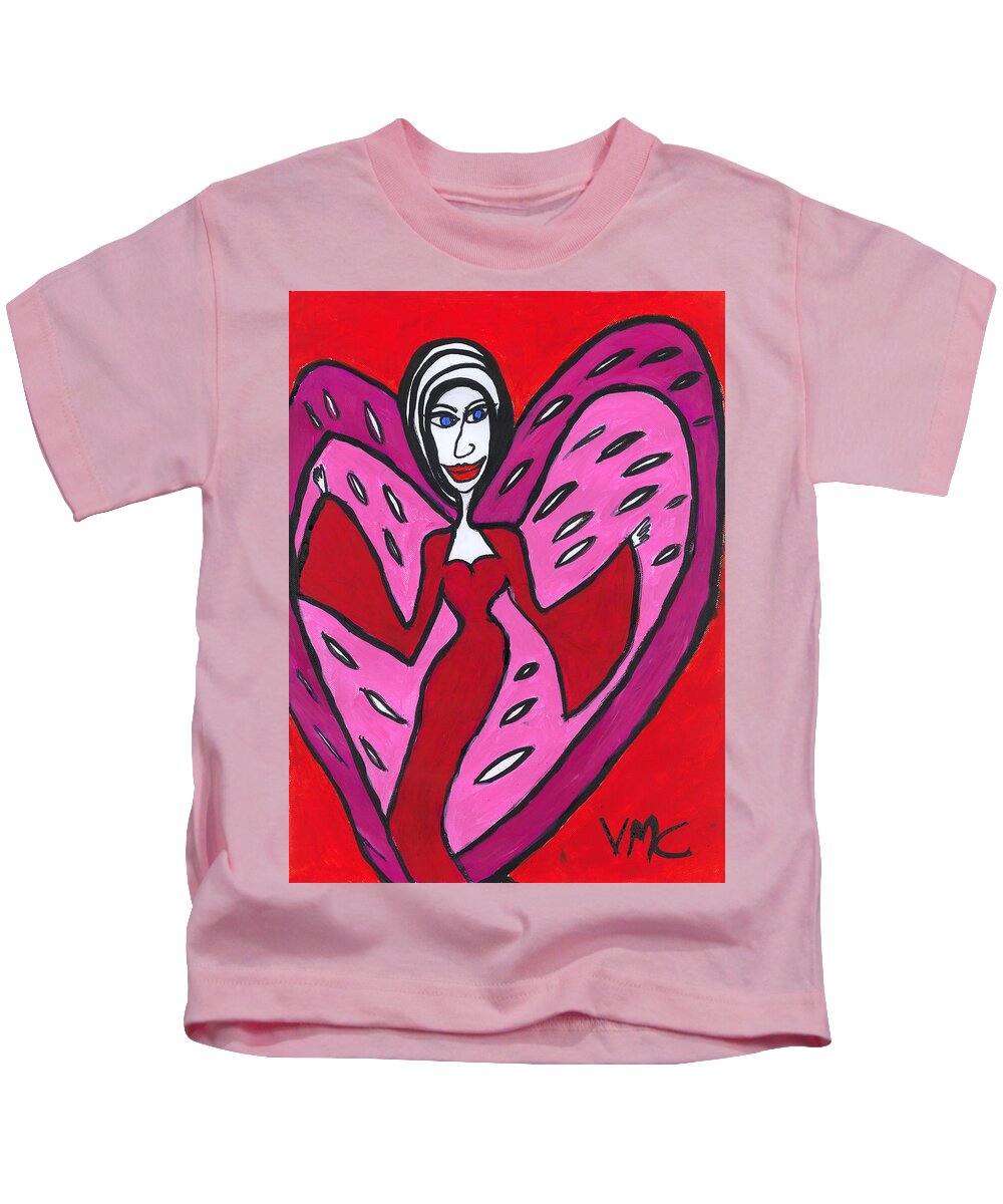 Shailatrea Kids T-Shirt featuring the painting Shailatrea Angel by Victoria Mary Clarke